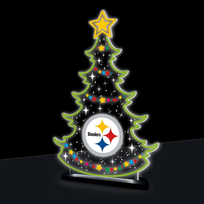 10" LED Tabletop Christmas Tree Desklite Sign, Pittsburgh Steelers