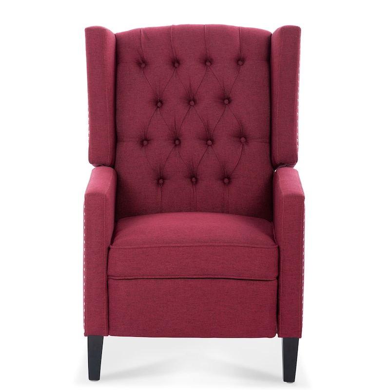 Fabric Wingback Recliner Chair with 3-Position Manual Recline, 220lb Capacity