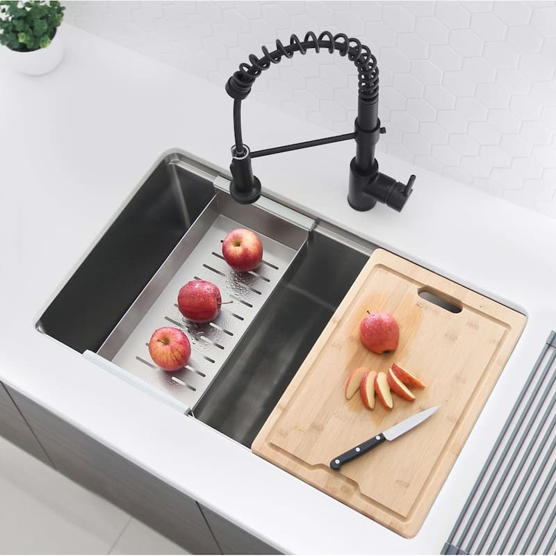 STYLISH 17 inch Large and Thick Bamboo Cutting Board with Juice Groove - 16.75" x 11"