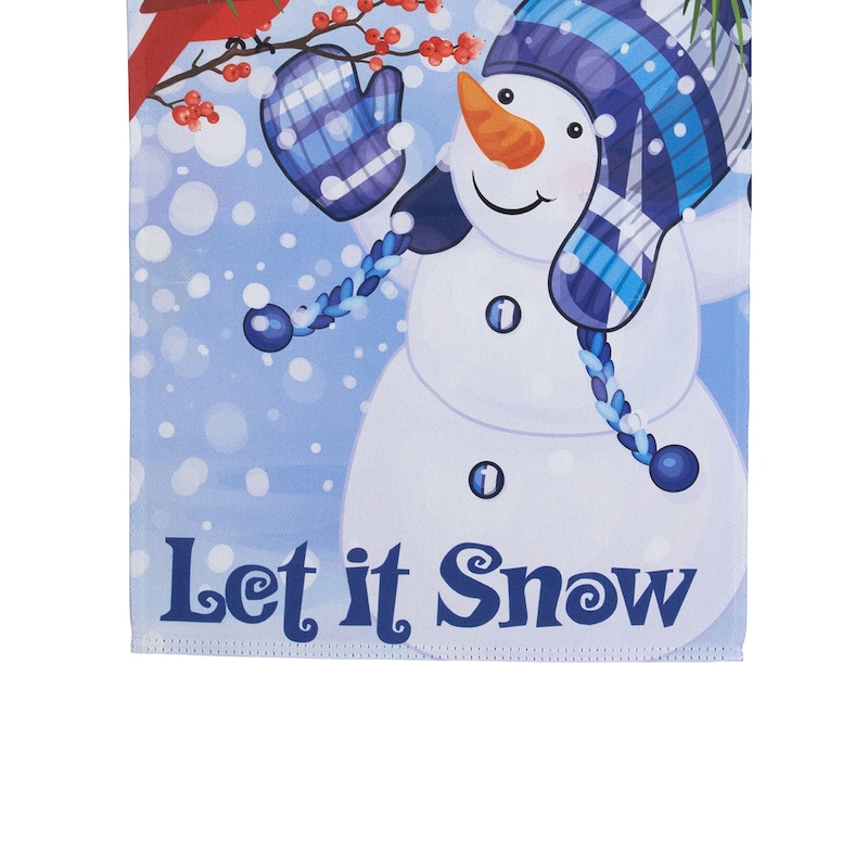 Let It Snow Snowman and Cardinal Outdoor Garden Flag 12.5" x 18"