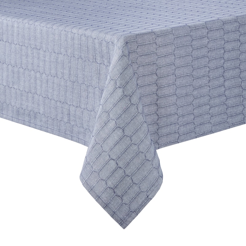 Martha Stewart Honeycomb Modern Farmhouse Tablecloth - 60"x120" - Blue