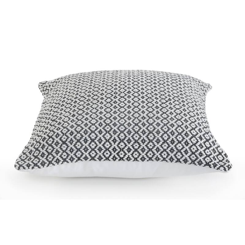 Set of Two Gray Chevron Cotton Throw Pillow