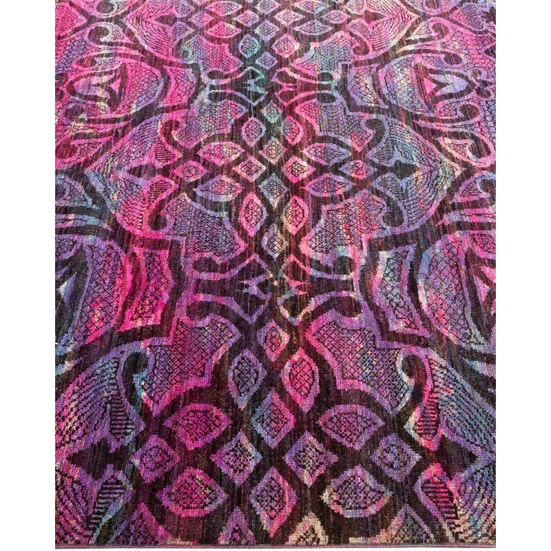 Overton Hand Knotted Wool Contemporary Overdyed Pink Area Rug - 5' x 8'