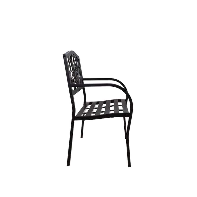50 in. Blooming Metal Outdoor Garden Bench
