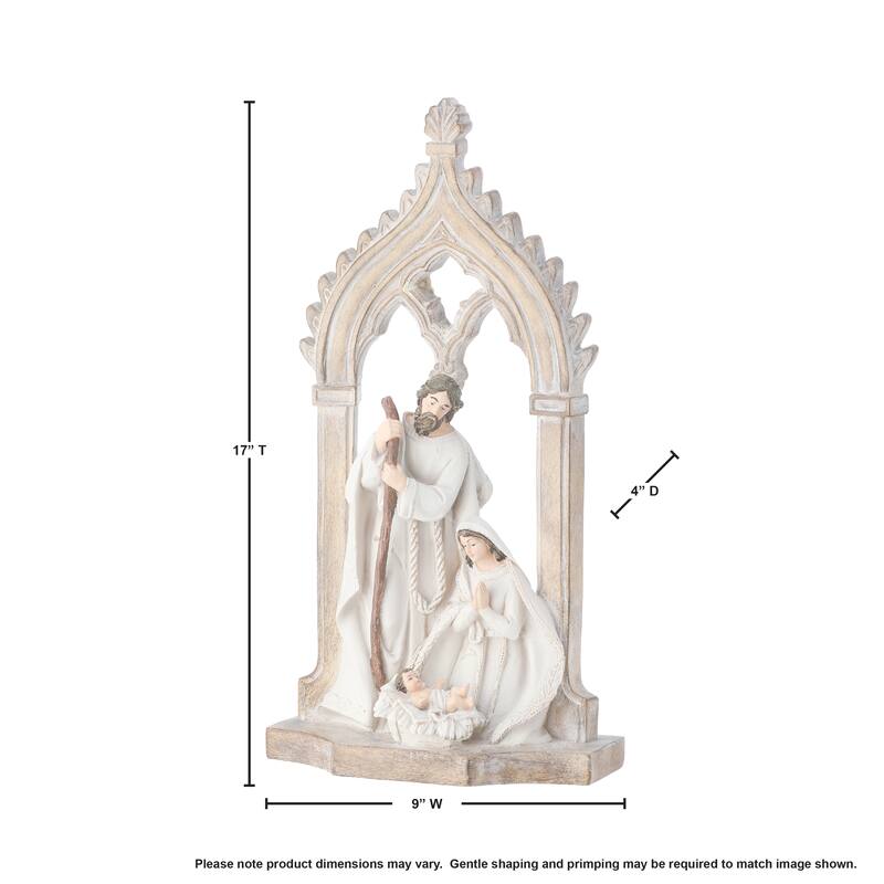 9"Resin Holy Family With Arch