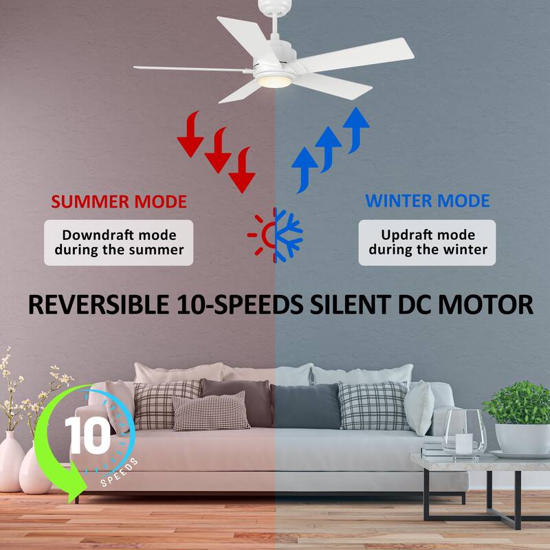 CARRO Joule 52" 5-Blade Smart Ceiling Fan Ceiling Fan with Light and Remote