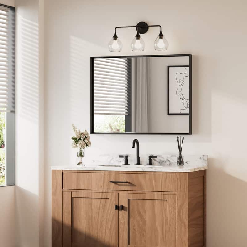 Keonjinn Aluminum Framed Wall Mount Bathroom Vanity Mirror