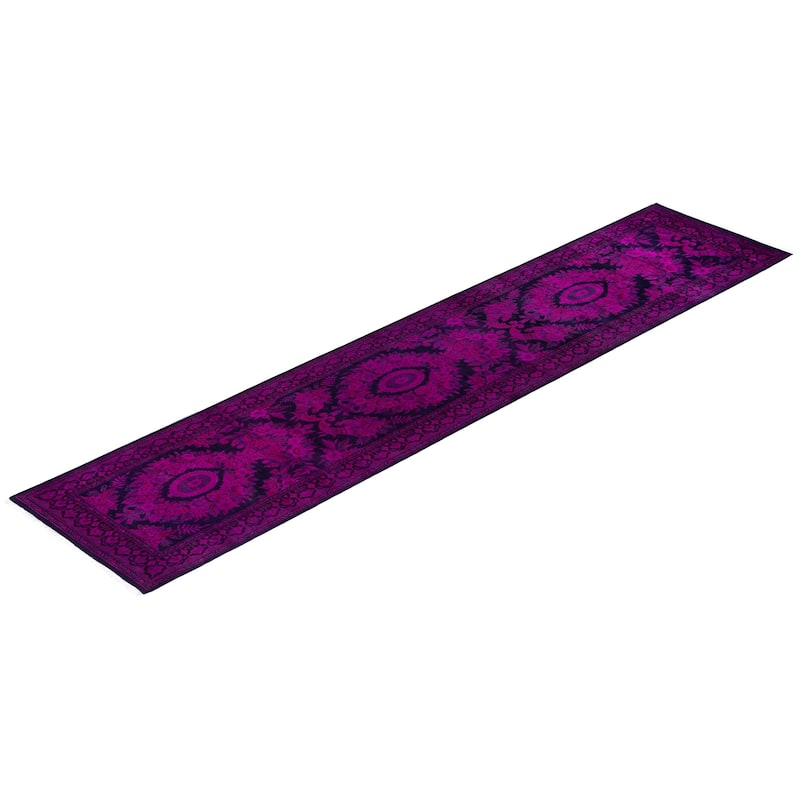 Fine Vibrance One-of-a-Kind Hand-Knotted Runner Rug - Pink, 2' 8" x 12' 8" - 2' 8" x 12' 8"