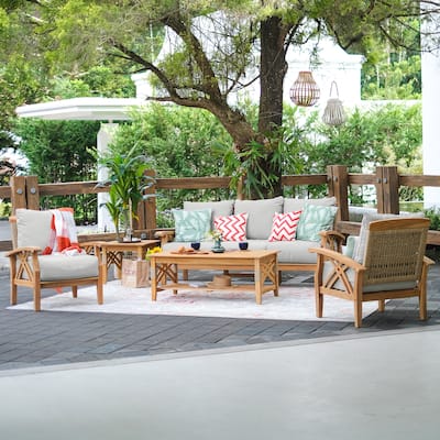 Cambridge Casual Carmel 5-Piece Teak Patio Conversation Set