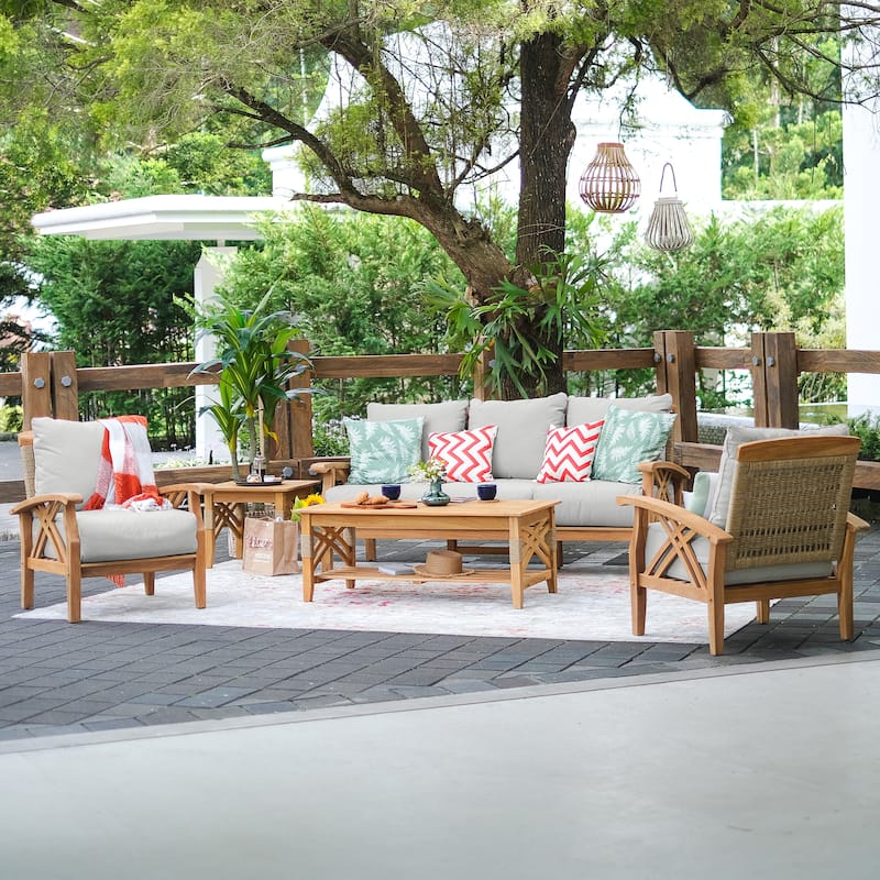 Cambridge Casual Carmel Teak Patio Club Chair with Cushion