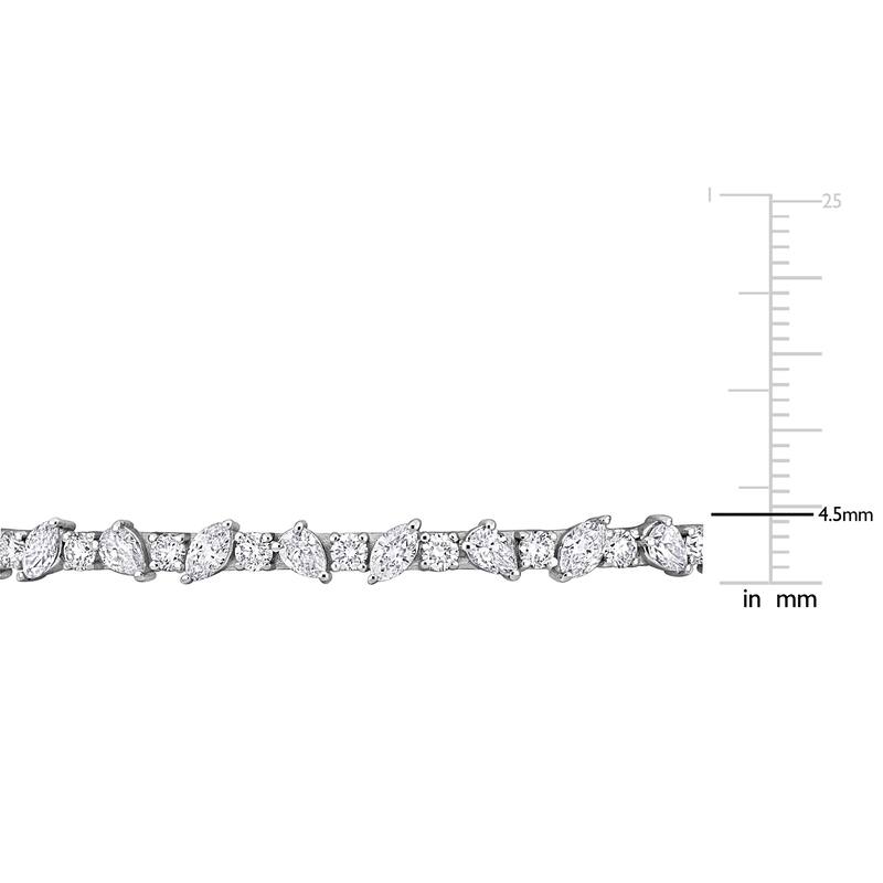 Miadora 14k White Gold Multi-Shape Diamond Tennis Bracelet 2 to 2 1/2ct TDW