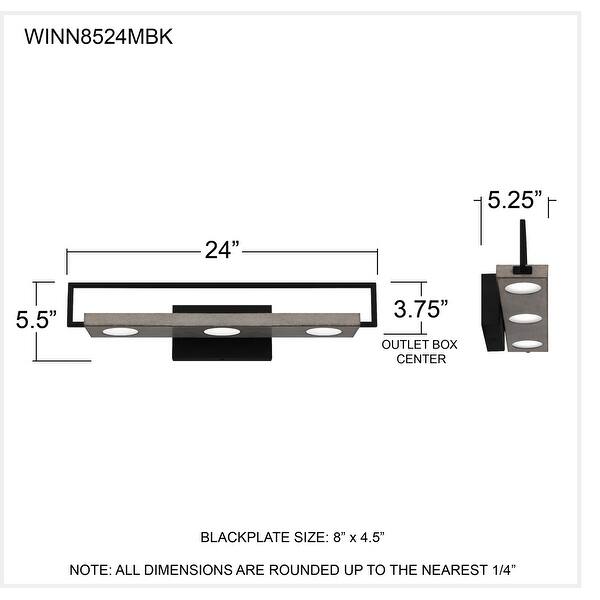 Winnett Integrated LED Matte Black Bath Bar