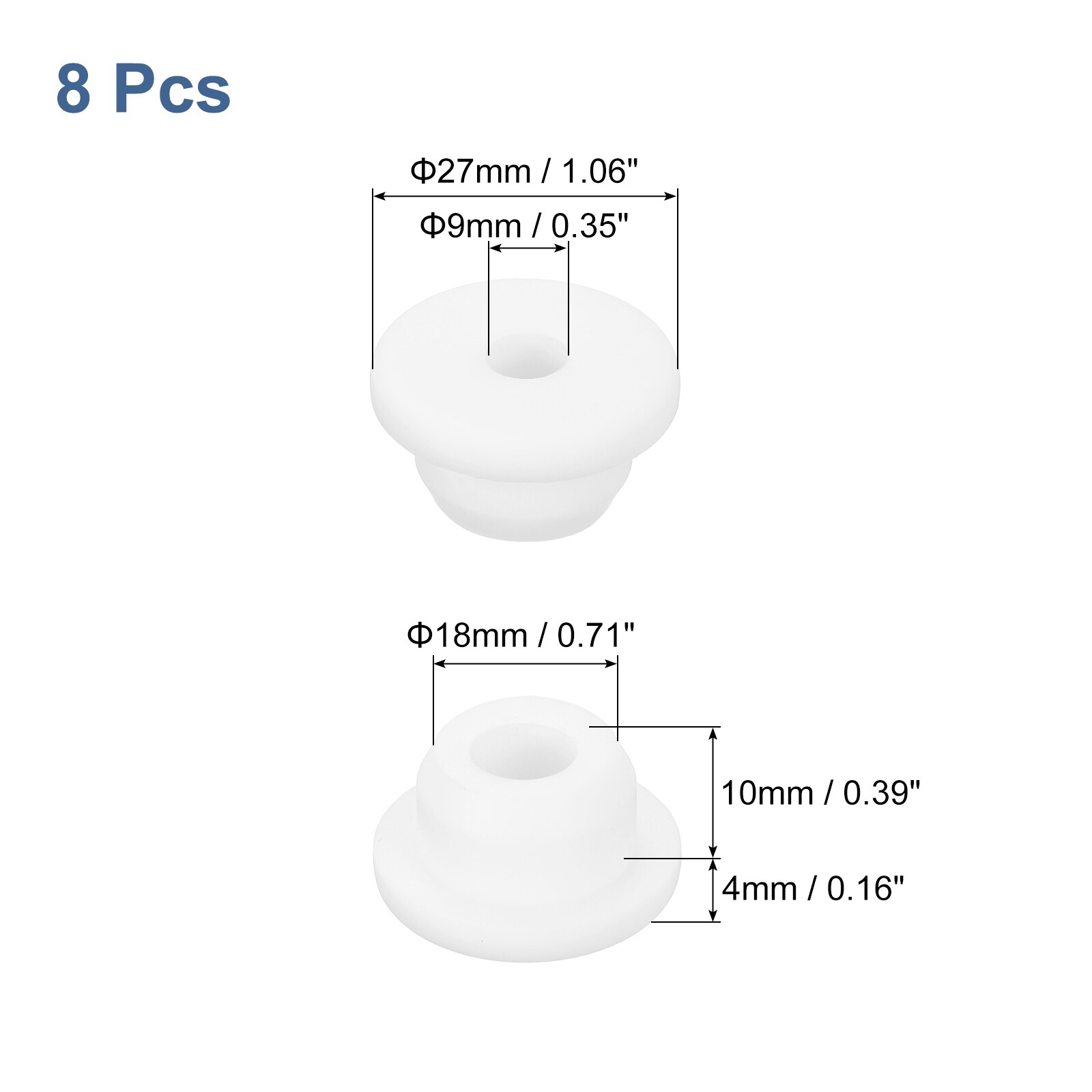 Rubber Grommets, Hole Top Hat Grommets Holes Plug Gasket for Wiring, Automotive