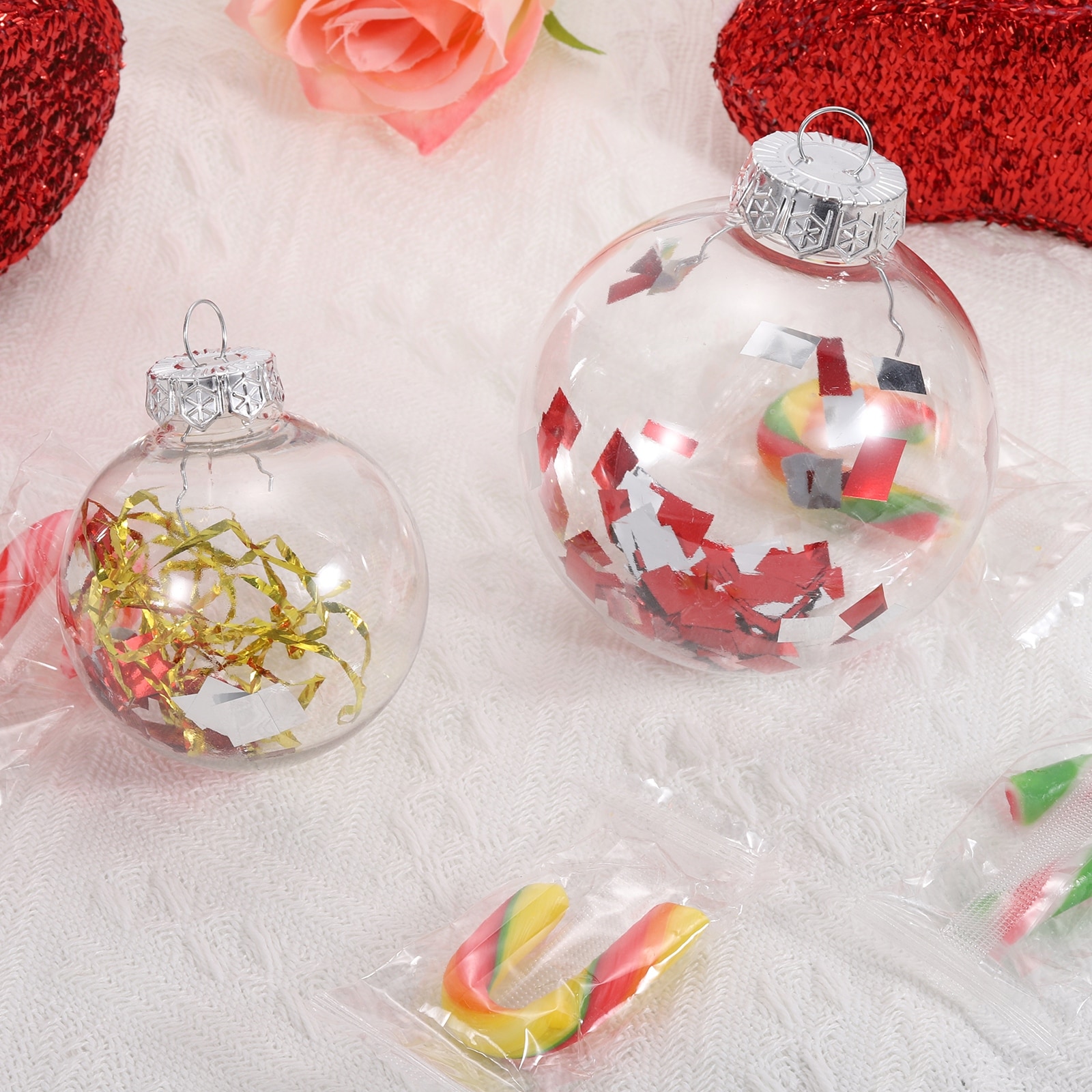 5pcs 5.51 inch Clear Plastic Ornaments Ball Acrylic Christmas Ornaments Ball