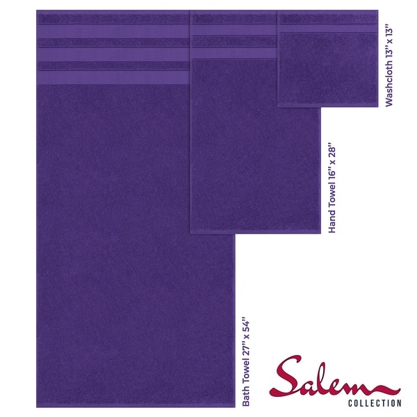 dimension image slide 6 of 10, American Soft Linen Salem Bath Towel Set, 6 Piece Towels for Bathroom Large 100% Cotton 2 Bath Towels 2 Hand Towels 2 Washcloths