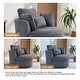 preview thumbnail 37 of 80, Upholstered Accent Swivel Barrel Armchair Club Chair with Pillows