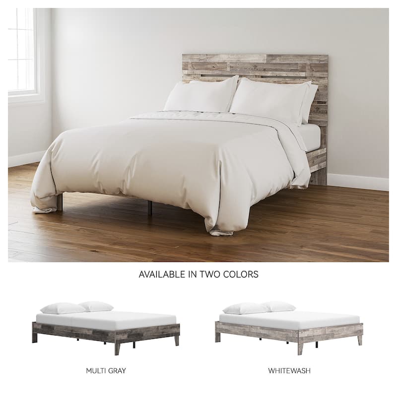 Signature Design by Ashley Neilsville Weathered Woodgrain Platform Bed