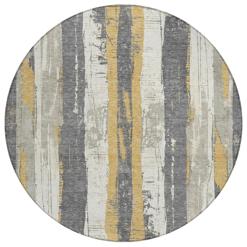 HomeRoots Striped Transitional Rectangle Outdoor Rug