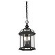 preview thumbnail 2 of 6, Kensington 3-Light Outdoor Hanging Lantern in Textured Black