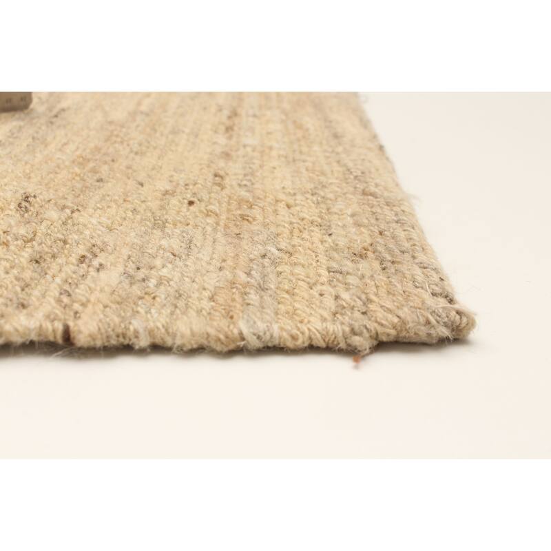 ECARPETGALLERY Flat-Weave Natural Khaki Wool Tapestry Kilim - 6'4 x 8'0