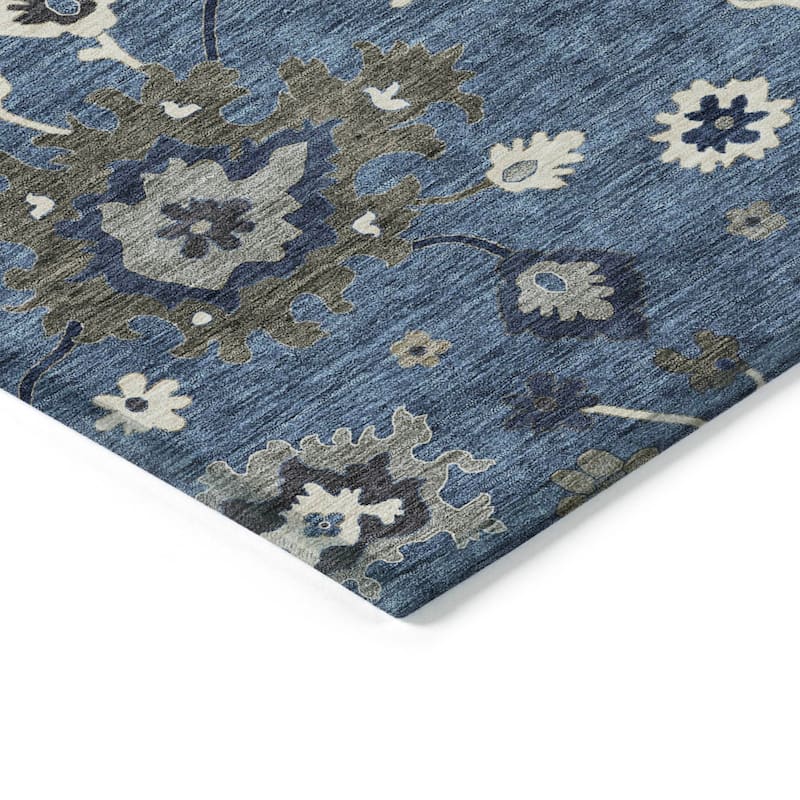 Machine Washable Indoor/ Outdoor Chantille Traditonal Kashan Rug