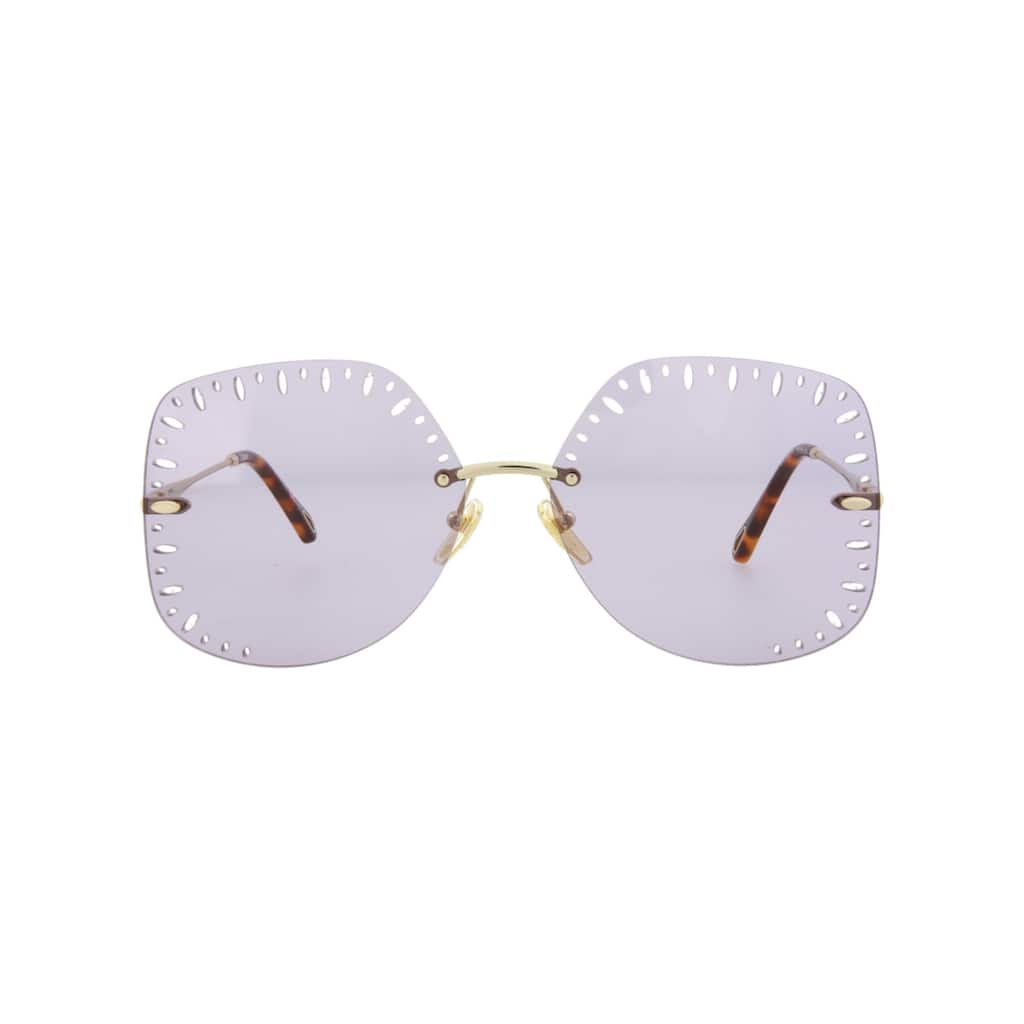 Chloé YSE Square-Frame Metal Sunglasses