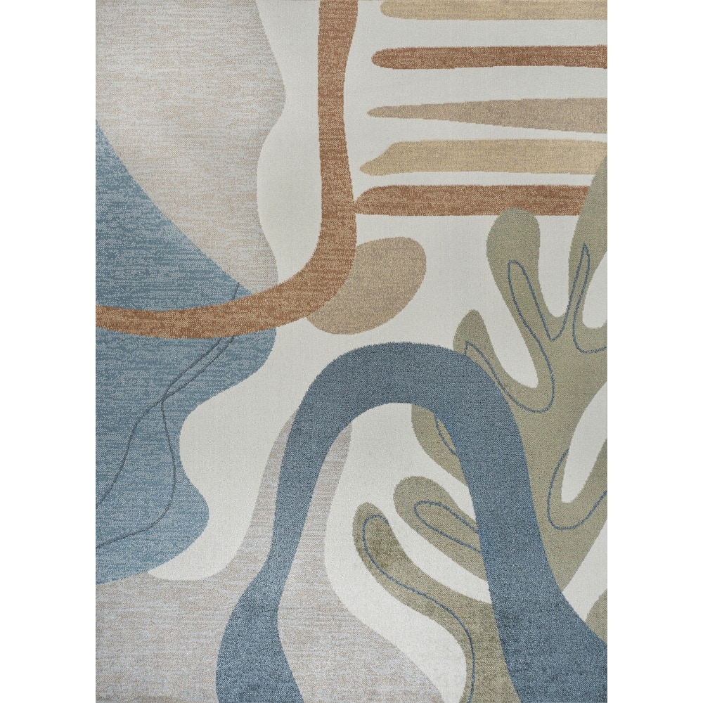 JONATHAN Y Weaver Abstract Glam Botanical Machine-Washable Area Rug
