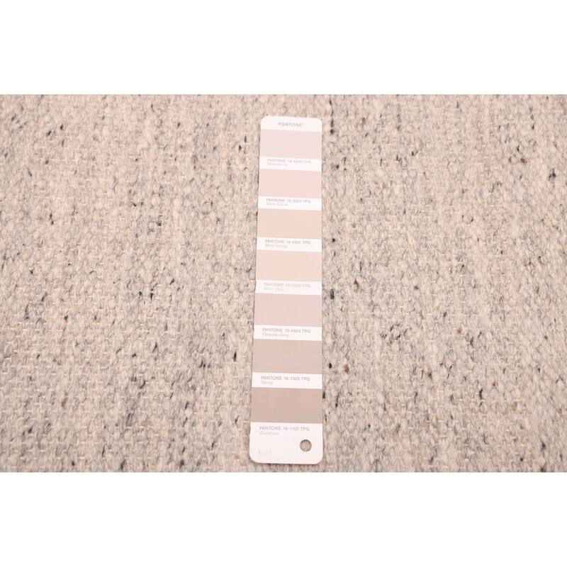 ECARPETGALLERY Flat-Weave Nevada Light Grey Wool Kilim - 7'7 x 10'2