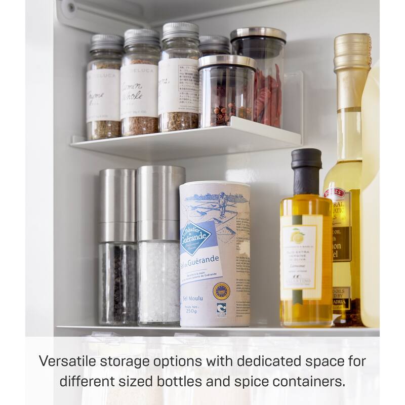 Yamazaki Home Concealable Spice Rack, Steel - L 6.42 x W 14.96 x H 19.37 inches