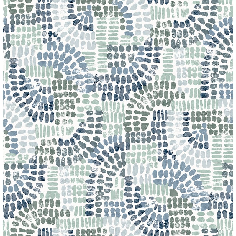 A-Street Prints Wanderer Blueberry Mosiac Wallpaper