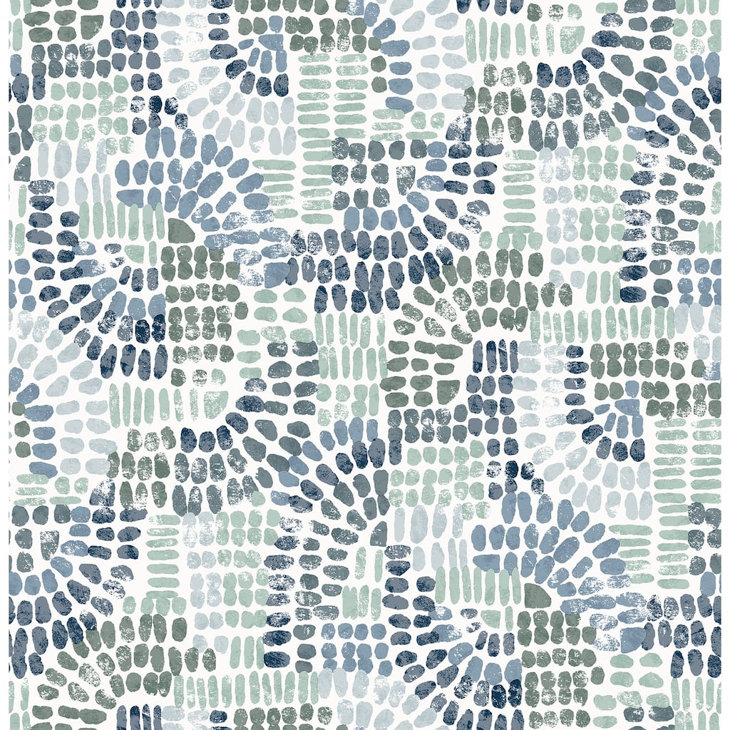 A-Street Prints Wanderer Blueberry Mosiac Wallpaper