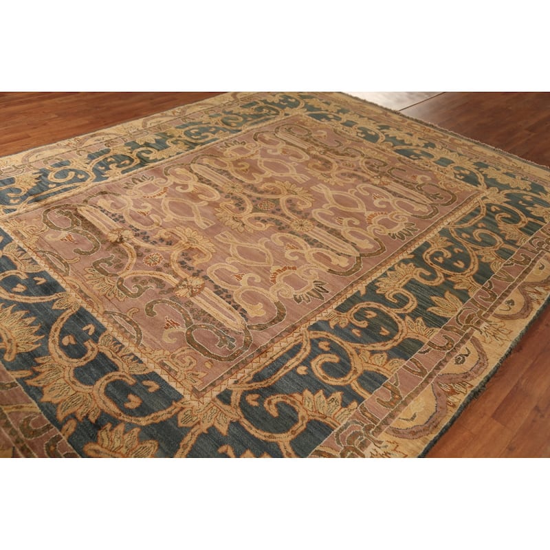 Brown Gold Art & Craft Oriental Area Rug Handmade Wool Carpet - 7'10"x 10'3"