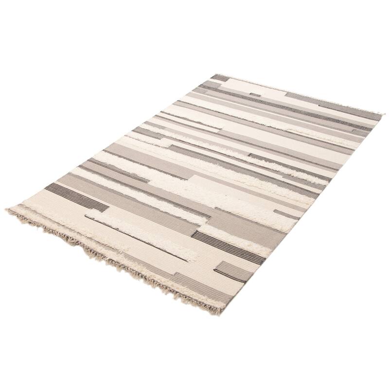 ECARPETGALLERY Hand Tufted Timeless Cream Wool Rug - 5'2 x 8'1