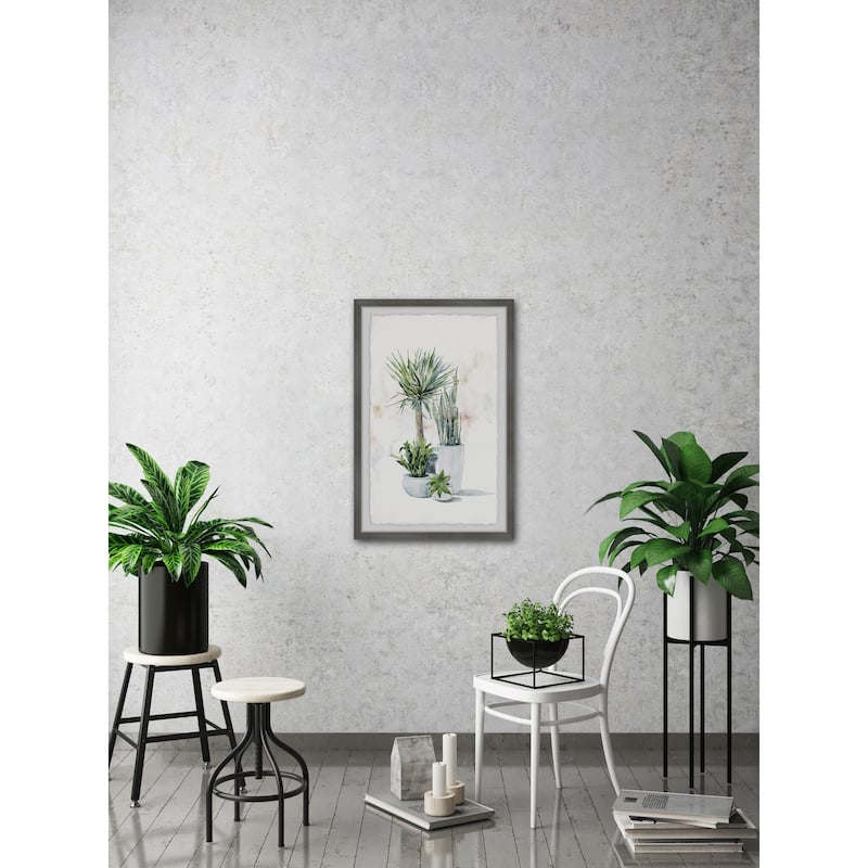 Medieval Majesty Green Plants Shrub II Framed Painting Print - Home Wall Art Decor