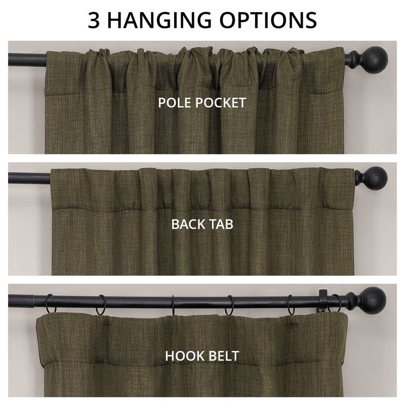 Exclusive Fabrics Textured Faux Linen Room Darkening Curtains for Bedroom & Living Room Curtains (1 Panel)