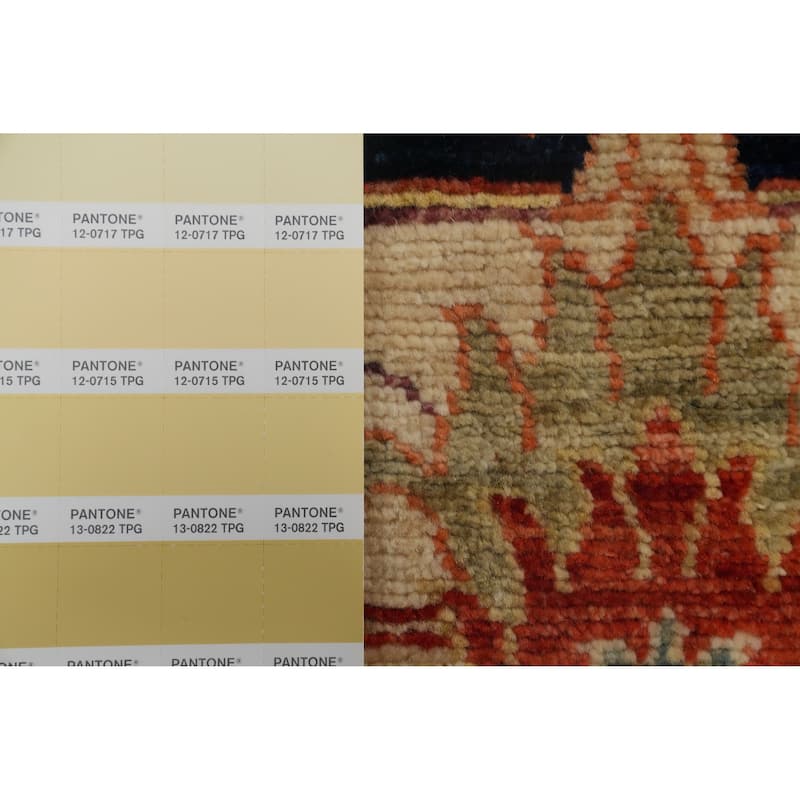 Hand Knotted Traditional Wool Orange Geometric Area Rug - 12' 1'' X 9' 1''