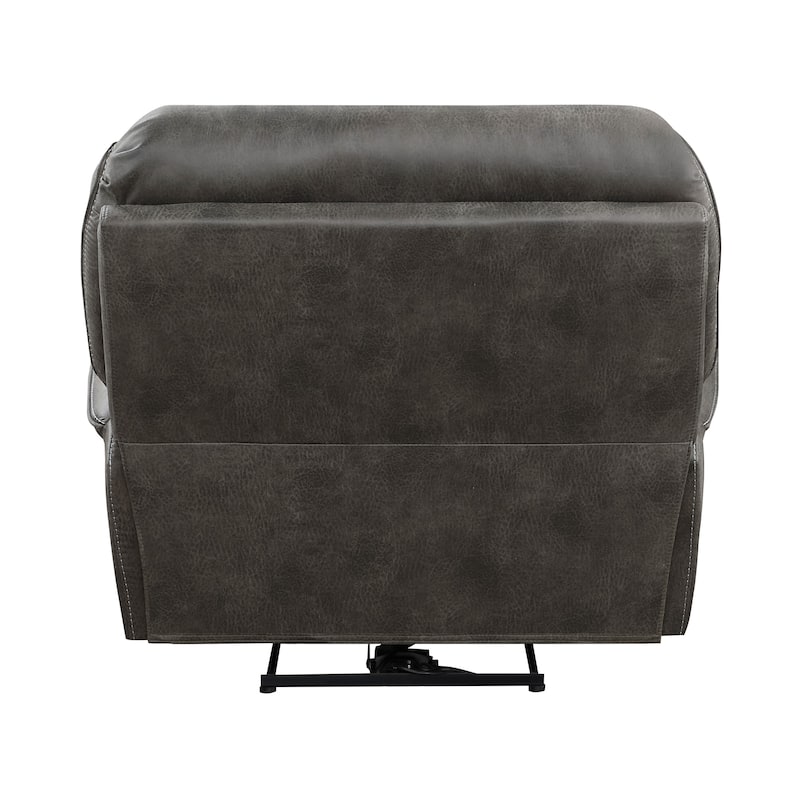 Tony 40 Inch Power Recliner Chair, Gray Microfiber, Solid Wood, USB Port