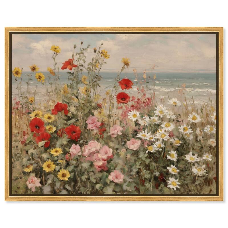 Misty Ocean Field II Canvas by Art Remedy - Gold - 45" x 36"