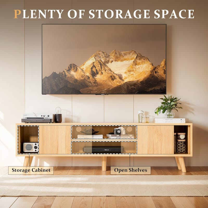 TV Console Table Media Cabinet with Storage for Living Room