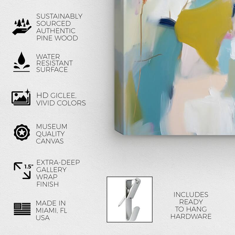 Wynwood Studio Abstract Morning Walk Pastels White and Cream White Modern & Contemporary Wall Art Canvas Print
