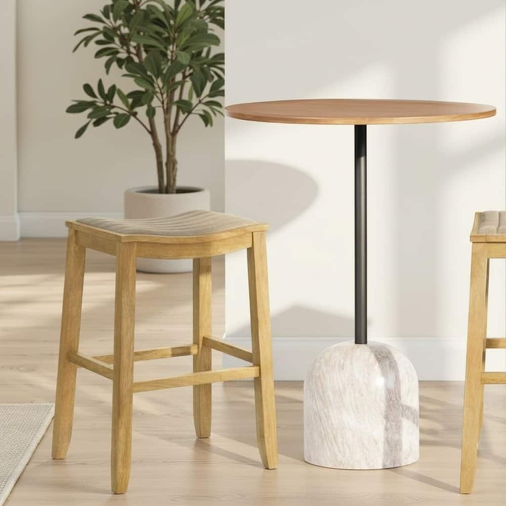 Iyani Backless Bar Stool, Counter Height Kitchen Stool with Wood Legs
