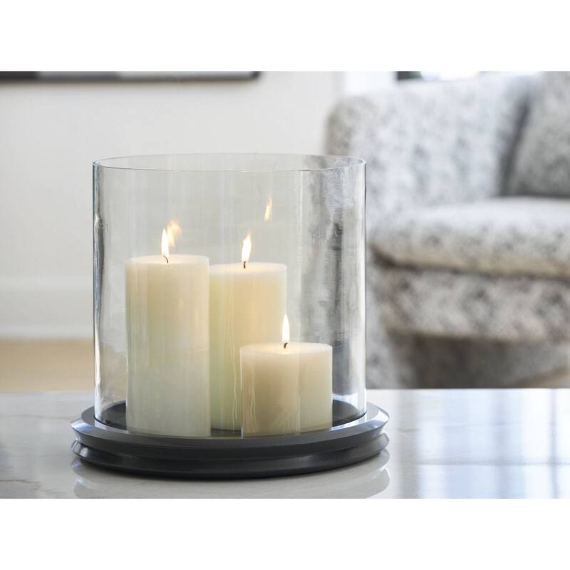 Signature Design by Ashley Saskia Candle Holder - Black/Clear