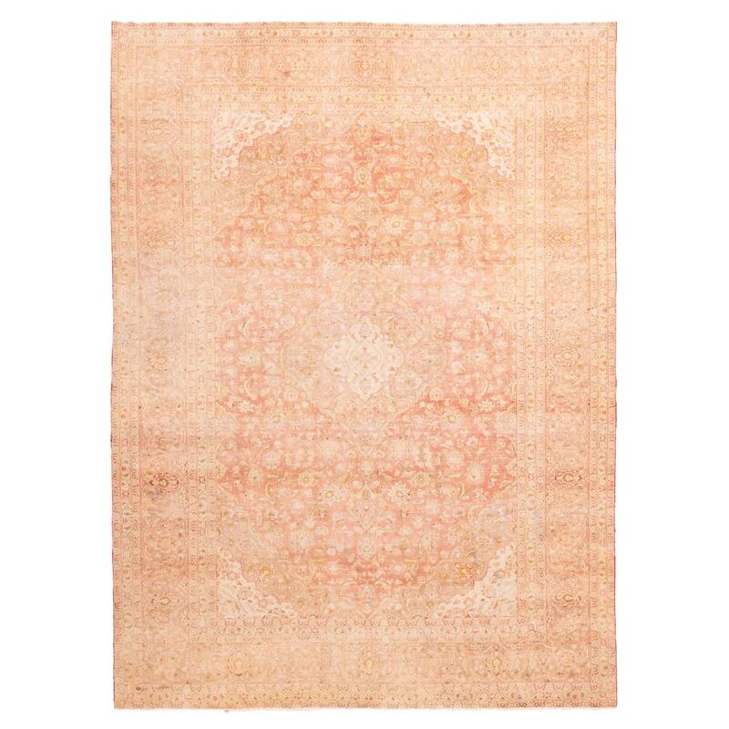 ECARPETGALLERY Hand-knotted Antalya Vintage Light Red Wool Rug - 9'6 x 12'10