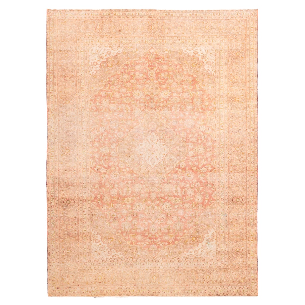 ECARPETGALLERY Hand-knotted Antalya Vintage Light Red Wool Rug - 9'6 x 12'10