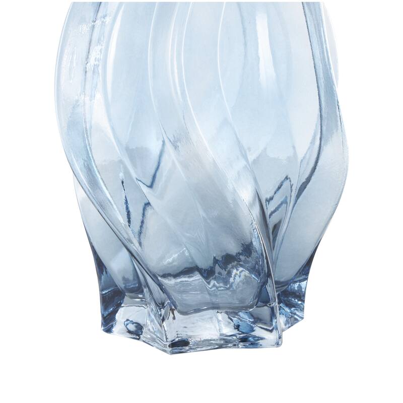 Glass Wavy Ombre Decorative Vase - Set of 2 Blue or Yellow - Roche River Decor