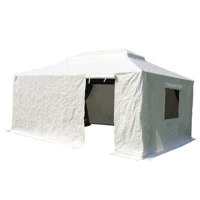 GDFStudio - Marcus All-Season 12'x16' Enclosed Winter Gazebo Cover with Mesh Windows and Side Panels - 12x16 FT