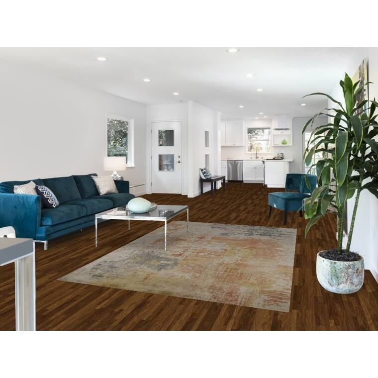 All-Over Abstract Contemporary Area Rug Hand-Knotted Wool Carpet - 5'6" x 8'0"