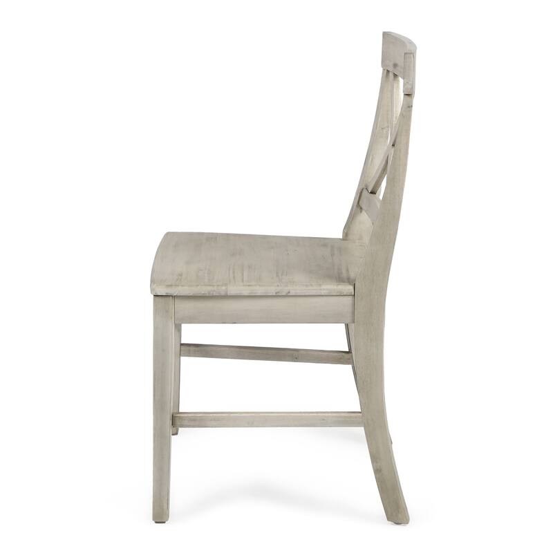 Country Set of 2 Dining Chairs with X-shaped Back, Solid Wood Frame for Dining Room Living Room Balcony and Patio