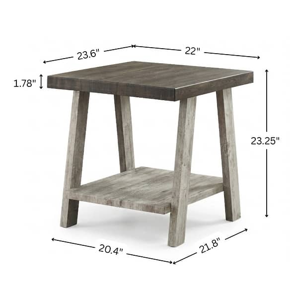 dimension image slide 2 of 12, Roundhill Furniture Athens Contemporary Wood Shelf End Table