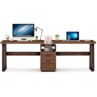 Bluebell 94.5" Two Person Computer Desk with Shelves and Drawers